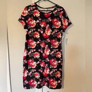 Old Navy L Floral Short Sleeve Knit Tee Dress NWT